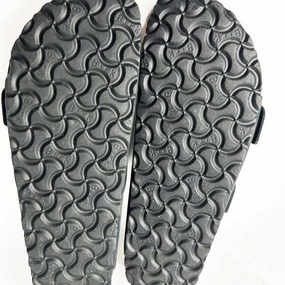 Birkenstock Arizona Soft Footbed Leather Sandals EU 39 Narrow W8 Charcoal EUC - Picture 2 of 13